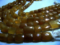 Natural Mustard Chalcedony Cushion Shape 12to16 Beads Sold Per strand 8''long