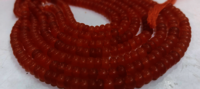 Natural Light Orange Chalcedony Rondelle Plain 6mm Beads Sold Per Strand 8''Long