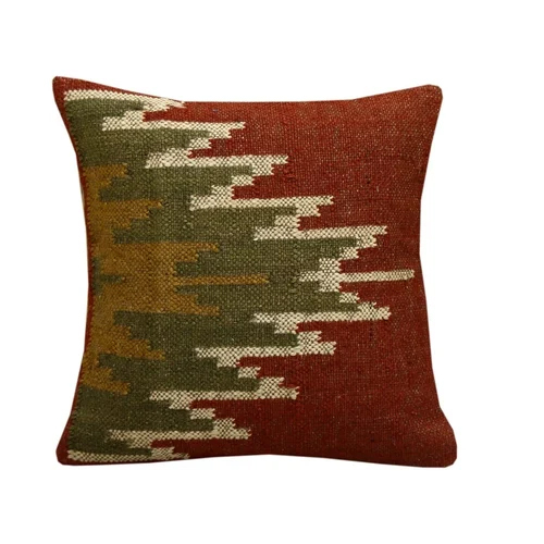 Wool Jute Kilim Cushion Cover