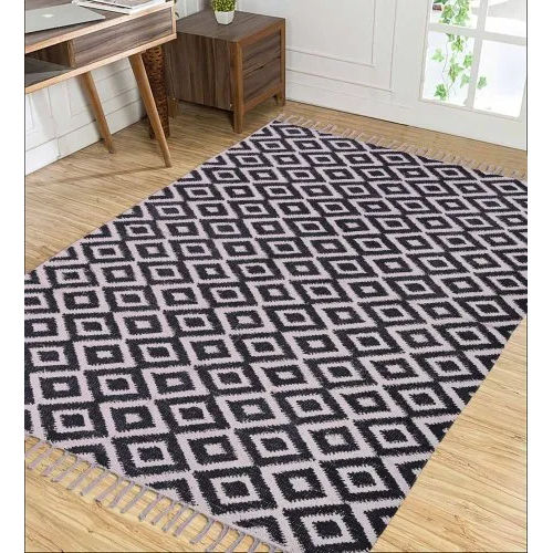 Designer Cotton Block Printed Dhurrie Rug