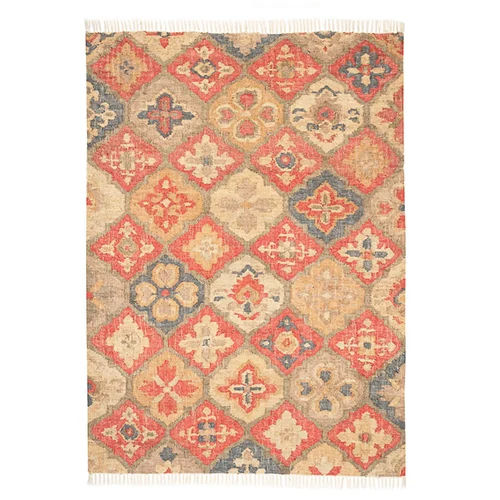 Cotton  Jute Kilim Rug Rugs - Color: Multicolour