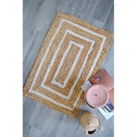 Handmade Handwoven Handloom Round Rug - Jute Material, 4 X 4 Ft, Multicolored Design | Anti-slip Feature, Hand Washable, Unique Artisan Quality