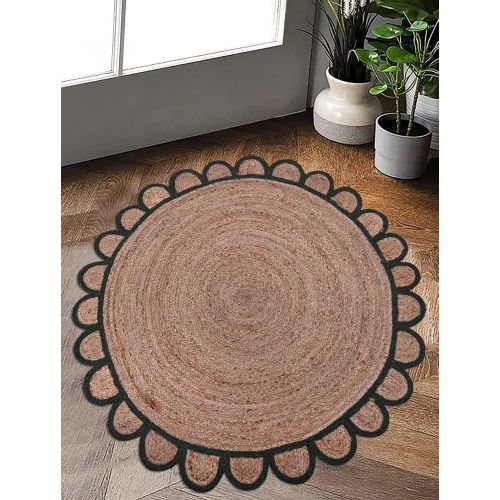 Braided Jute  Round Rug For Home Living - Color: Brown