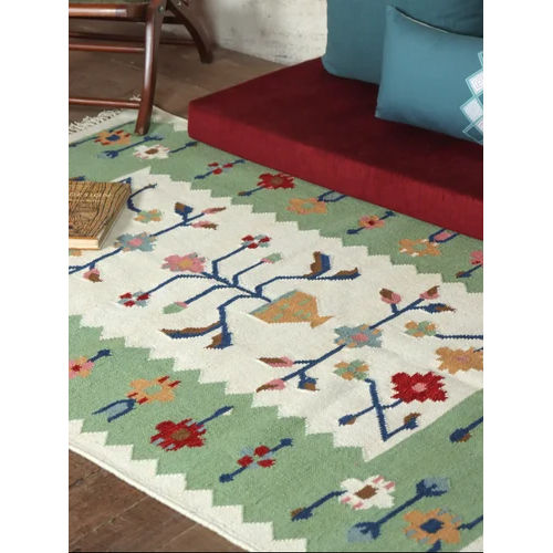 Traditional Cotton Wool Kilim Rugs - Color: Multicolour