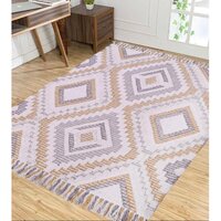 Moroccan Rugs Runner Shag Rug - Cotton Material, 6 Inch Pile Length, Multicolour Pattern, Anti-slip Feature, 5mm Thickness, Hand Washable