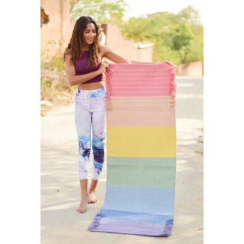 Multicolor Cotton Yoga Mat