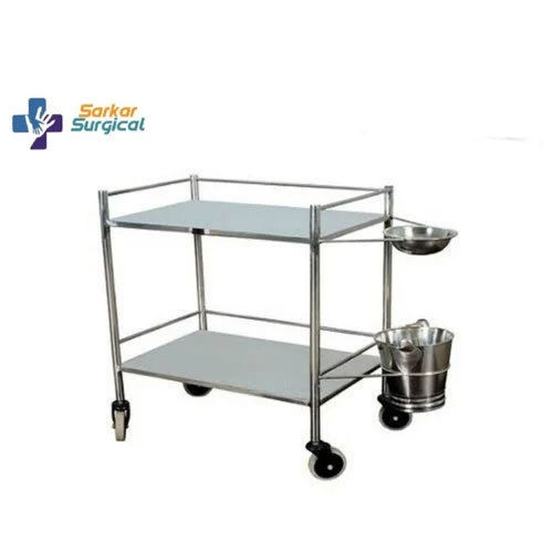 Silver Dressing Trolley With Bowl Bucket