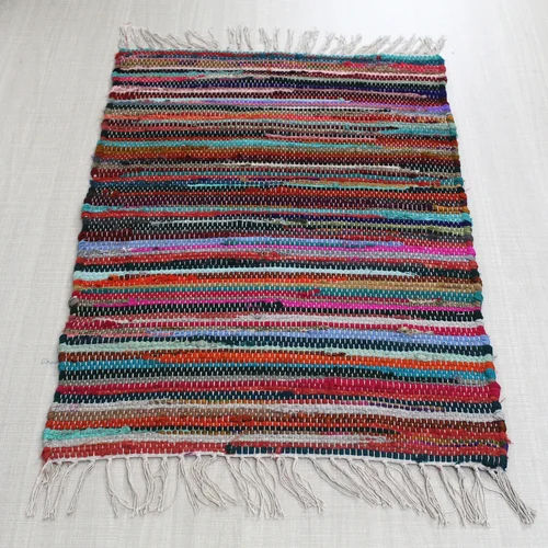 Handmade Cotton Chindi Rug - Color: Multicolour