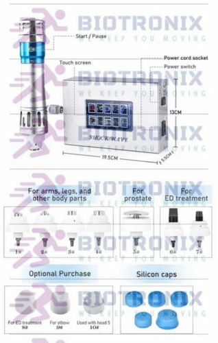 Touch screen shock wave therapy equipment for comprehensive pain relief