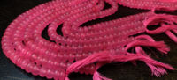 Natural Watermelon Pink Chalcedony Rondelle Plain 8mm Beads Strand 8''Long