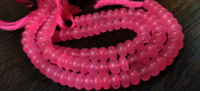 Natural Watermelon Pink Chalcedony Rondelle Plain 8mm Beads Strand 8''Long