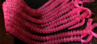 Natural Watermelon Pink Chalcedony Rondelle Plain 8mm Beads Strand 8''Long