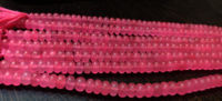 Natural Watermelon Pink Chalcedony Rondelle Plain 8mm Beads Strand 8''Long