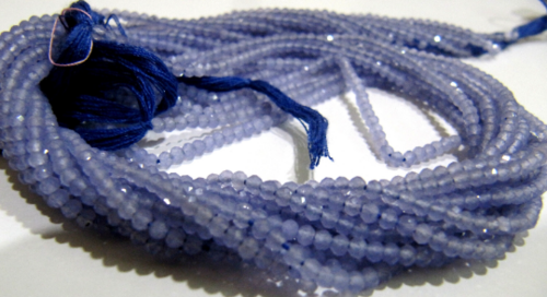 Natural Purple Chalcedony 2mm Rondelle faceted Beads Strand 13''Long
