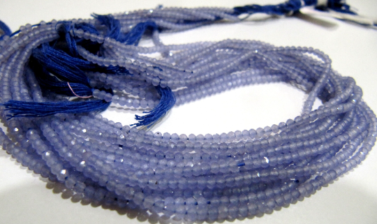 Natural Purple Chalcedony 2mm Rondelle faceted Beads Strand 13''Long