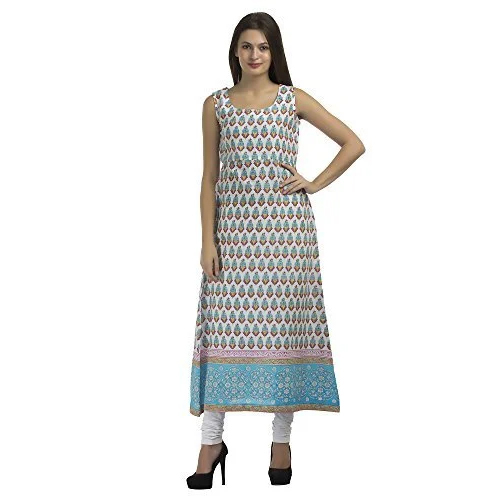 Ladies Cotton Anarkali Sleeveless Kurti