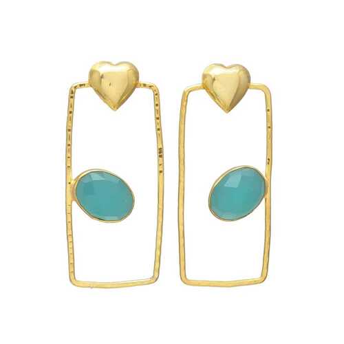 Light blue quartaz gmestone drop earring