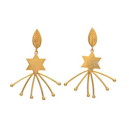 star drop earring set gold plated