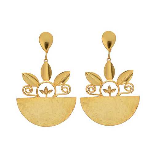 Alloy Brass Flower Gold Plated Earring