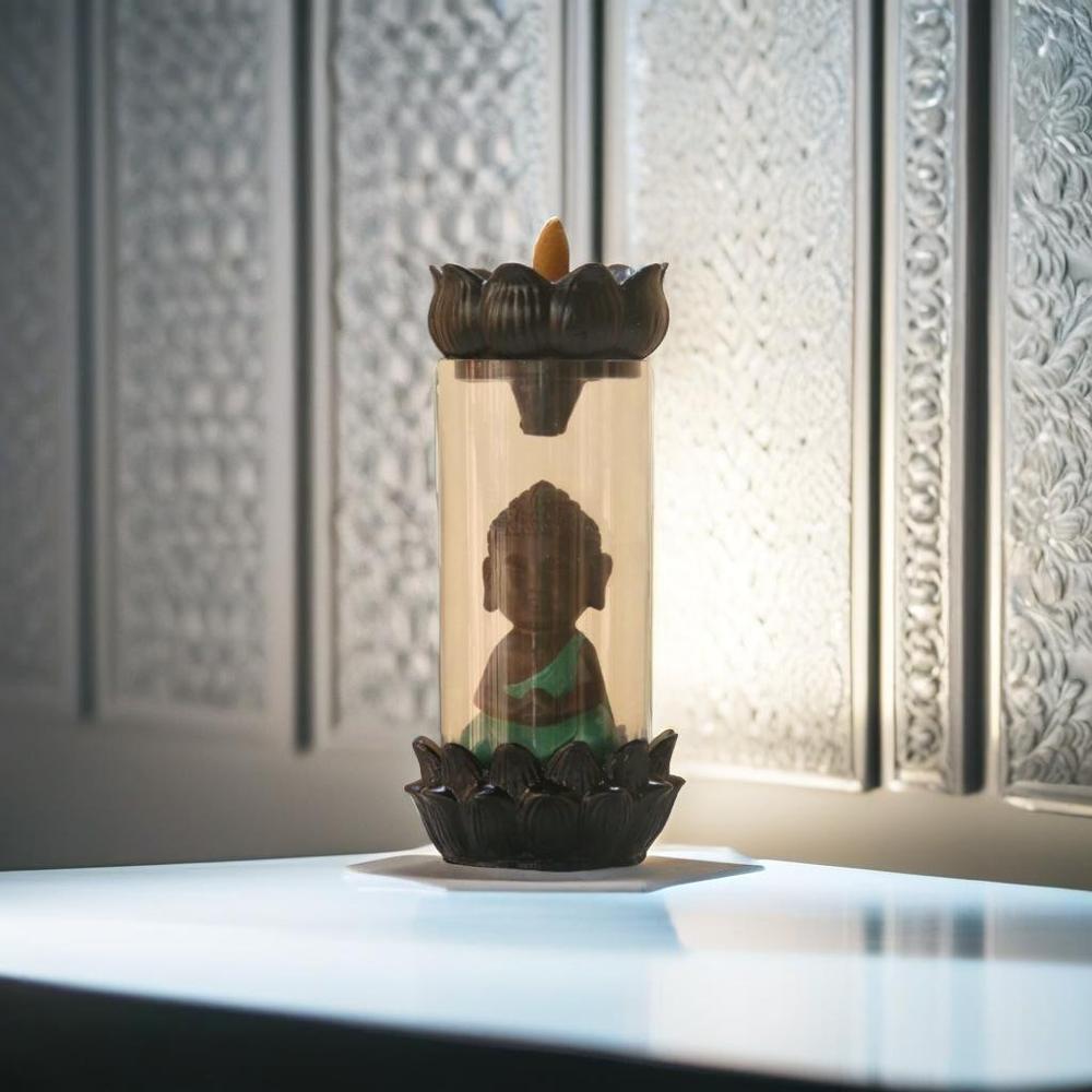 Buddha Glass Smoke Fountain - Color: Brown And Green