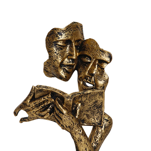 Handicraft Resin Gold Couple Statue for home