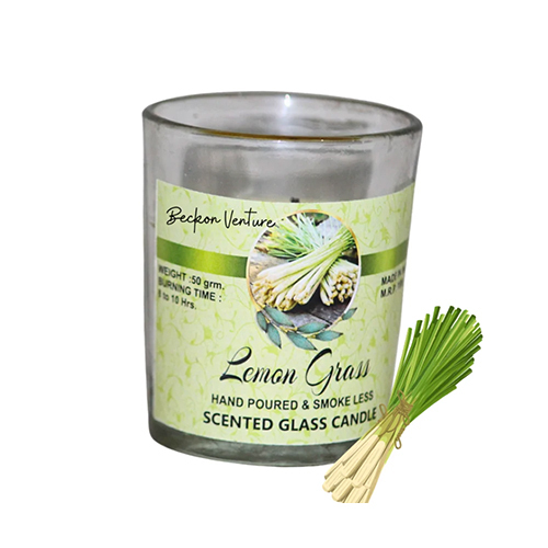 Lemongrass Scented Glass Jar Candles