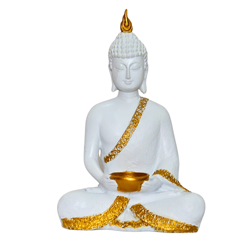 Resin Buddha with Diya Statue