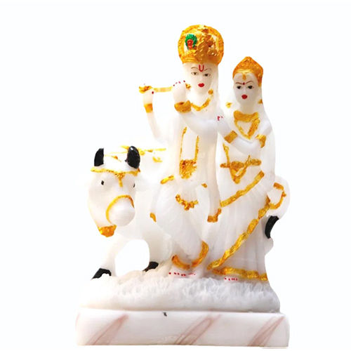 Radha Krishna Statue With Cow