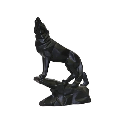 Handicraft Resin Black Fox Animal Showpiece for home decor