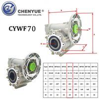 CHENYUE Worm Gearbox CYWF70 speed ratio from 5:1 to 100:1 free maintenance, fully sealed, No need to refuel for life