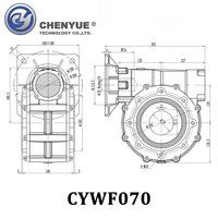 CHENYUE Worm Gearbox CYWF70 speed ratio from 5:1 to 100:1 free maintenance, fully sealed, No need to refuel for life