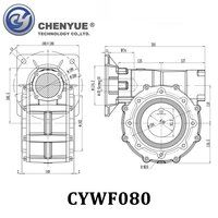 CHENYUE Worm Gearbox CYWF80 speed ratio from 5:1 to 100:1 free maintenance, fully sealed, No need to refuel for life