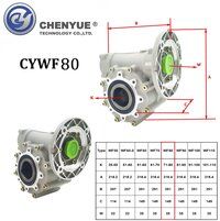 CHENYUE Worm Gearbox CYWF80 speed ratio from 5:1 to 100:1 free maintenance, fully sealed, No need to refuel for life