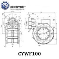 CHENYUE Worm Gearbox CYWF100 speed ratio from 5:1 to 100:1 free maintenance, fully sealed, No need to refuel for life