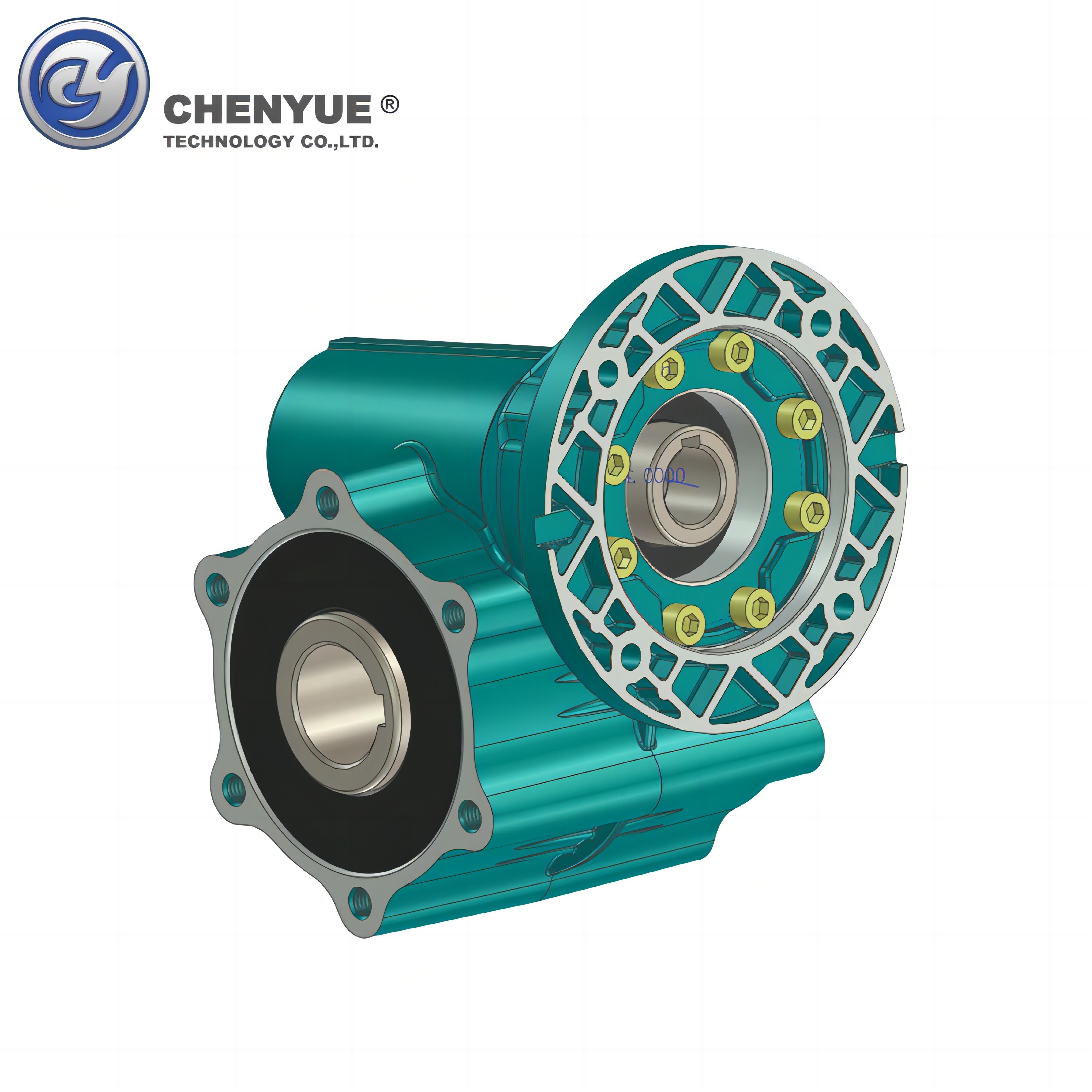 CHENYUE Precision Worm Gear Waterproof Worm Gearbox CYXRV60 Input 14 Output 30mm Speed Ratio from 10:1 to 30:1 for Automatic Car Washing