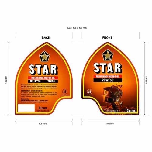 Lubricant Oil Labels Stickers