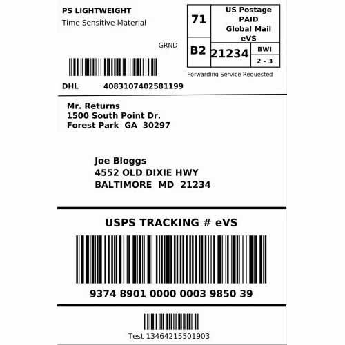 Direct Thermal Barcode Shipping Labels