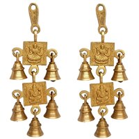 "wind Chimes Made In Metal With Laxmi Ganesh Figure Yellow " - Dimension (l*w*h): 9.00 X 4.00 X 23.00  Centimeter (cm)