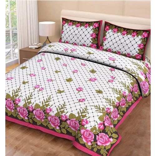 Jaipuri Pure Cotton Double Floral Bed Sheet