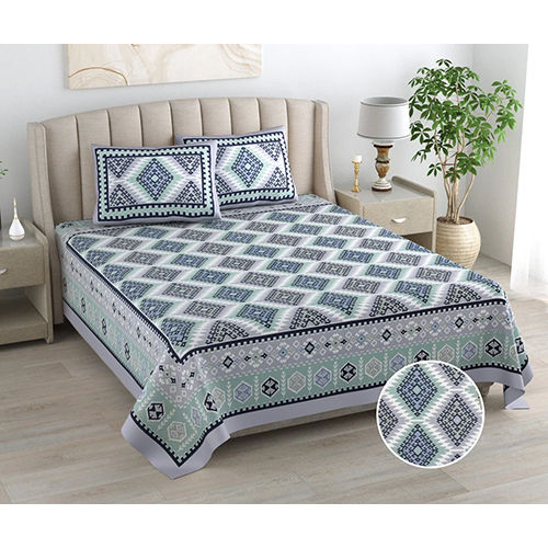 Sanganeri Printed Double Bedsheet