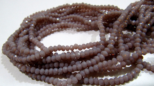 Purple Chalcedony Hydro Quartz Rondelle Faceted 2.5-3mm Beads Strand 16''long