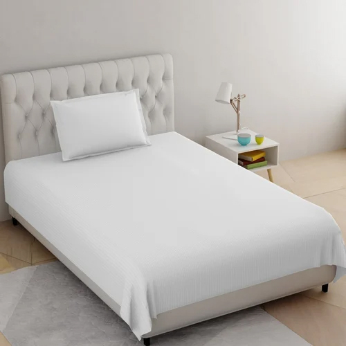 Cotton Satin Stripe Plain Single Bedsheet