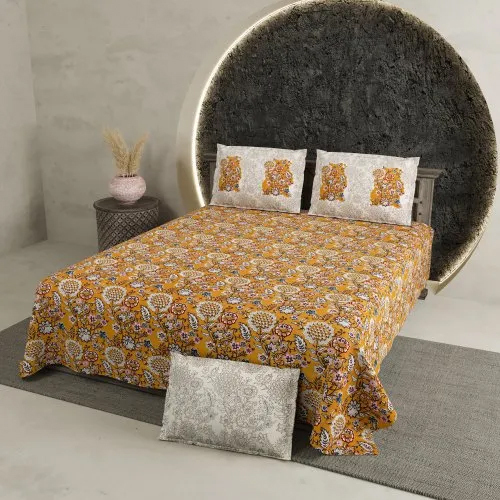Cotton Printed Chartook King Size Bed Sheet