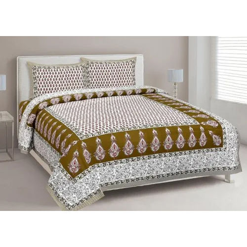 Washable Cotton King Size Printed Double Bed Sheet