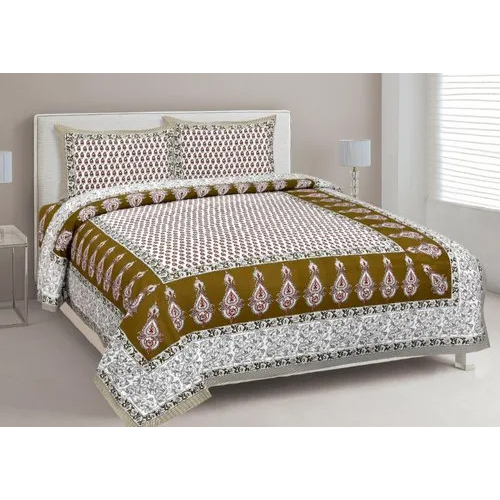 Cotton King Size Printed Double Bed Sheet
