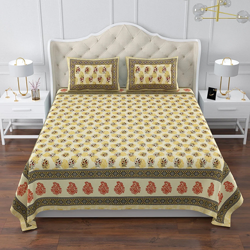 Cotton Floral Print King Size Cotton Double Bed Sheet