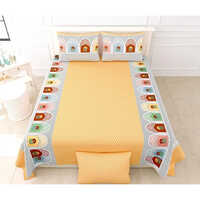 King Size Cotton Bedsheet - 100% Cotton, Washable, Printed Design | Set Includes 2 Matching Pillowcases, Ultimate Comfort And Elegance For Your Bedroom