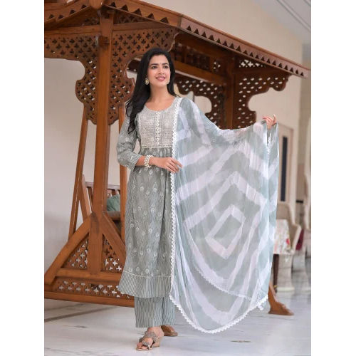 Washable Rayon Kurti Pant Dupatta Set