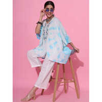 Designer Kaftan Sets - Cotton Summer Wear, 3-4th Sleeve Style, Printed Pattern, Washable Casual Fashion