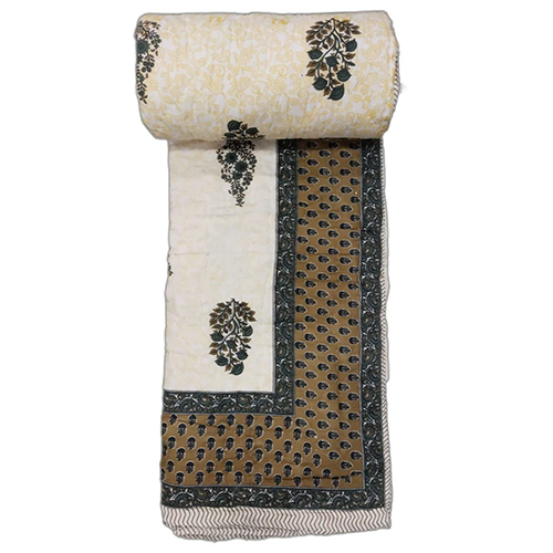 Hand Block Printed Cotton Jaipuri Quilt